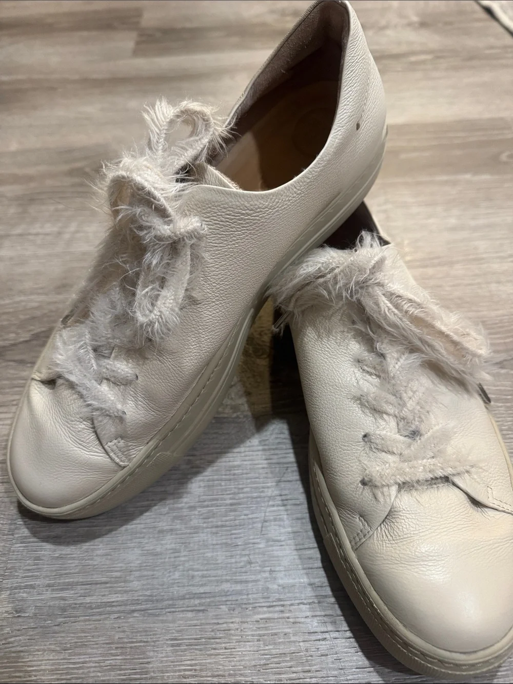 Paul Green Bixby Fluff White Leather Platform Sneakers – Women’s US 9 / UK 6.5
